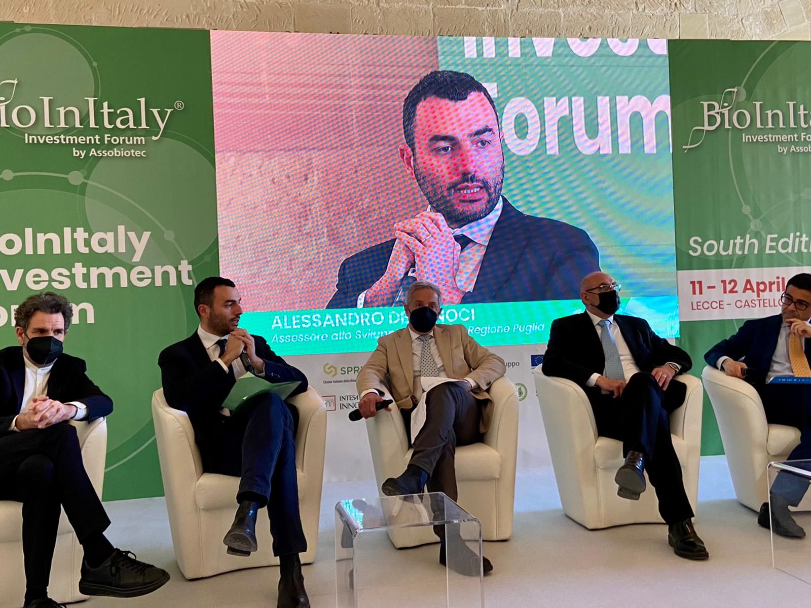 Da oggi a Lecce la prima “South Edition” del BioInItaly Investment Forum. Delli Noci: “Economia circolare e biotecnologie obiettivi strategici per la Puglia”